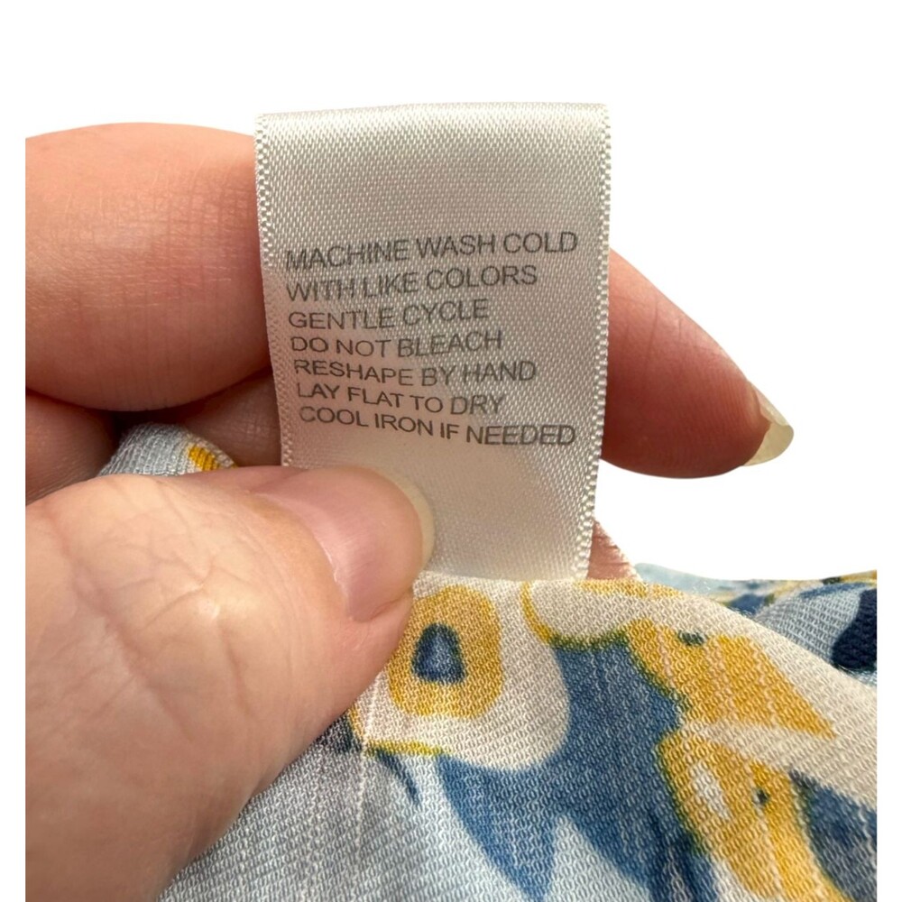 STITCH DROP Maxi Dress XL Ditsy Floral Sleeveless Smocked Pockets Side Zip Boho - Picture 15 of 15